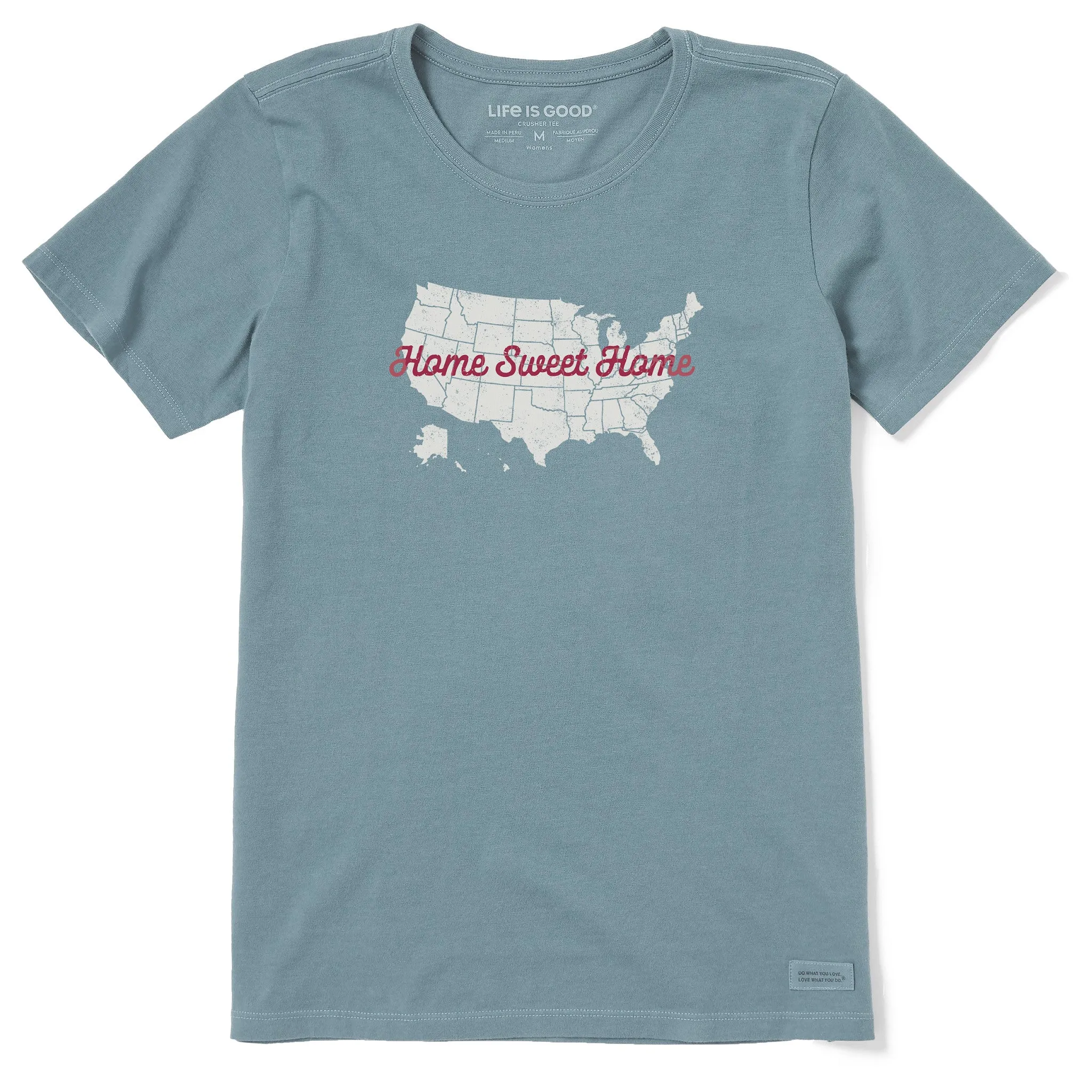 Women's Home Sweet Home USA Short Sleeve Crusher Tee sold by Life is Good
