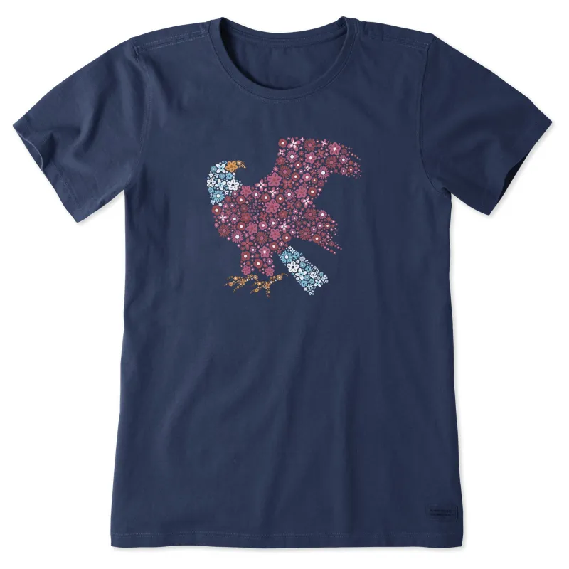 Women's Floral Bald Eagle Short Sleeve Tee sold by Life is Good