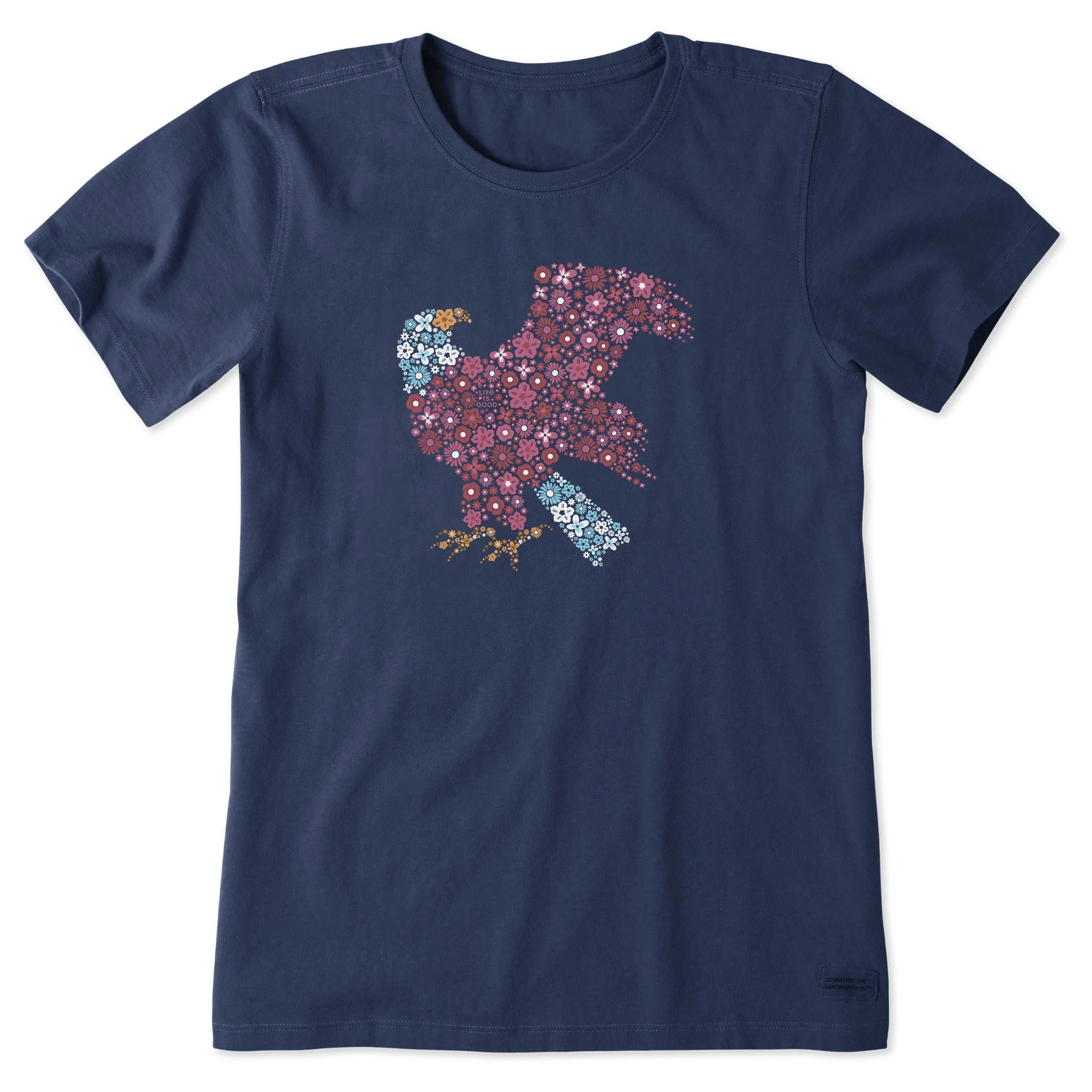 Women's Floral Bald Eagle Short Sleeve Tee sold by Life is Good