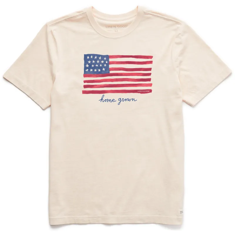 Men's Home Grown Flag Short Sleeve Crusher Tee sold by Life is Good