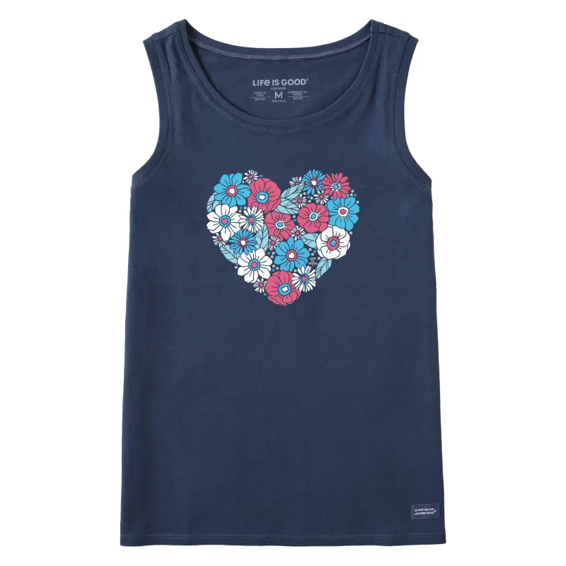 Women's American Flower Heart Crusher Tank sold by Life is Good