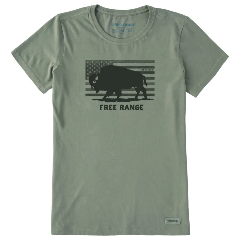 Women's Free Range Buffalo Short Sleeve Crusher Tee sold by Life is Good