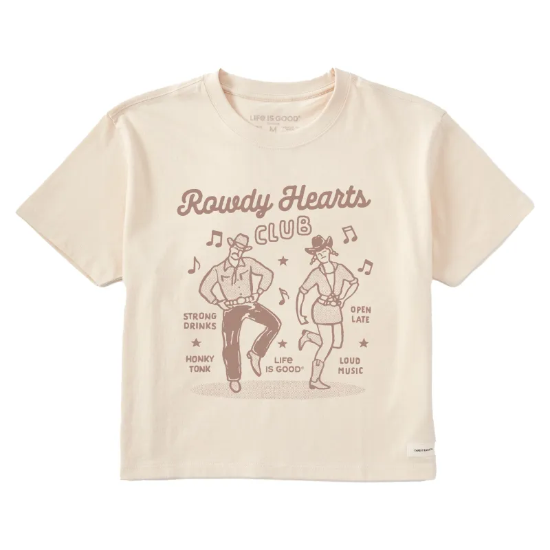Women's Rowdy Hearts Club Short Sleeve Crusher Boxy Tee sold by Life is Good