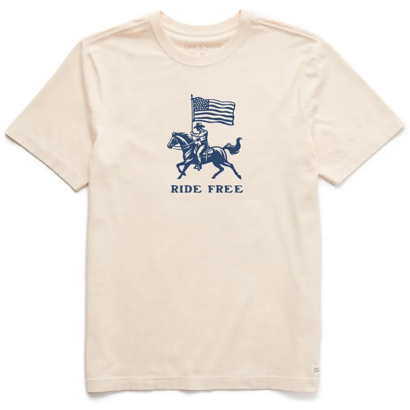 Men's Ride Free Cowboy Short Sleeve Crusher Tee sold by Life is Good