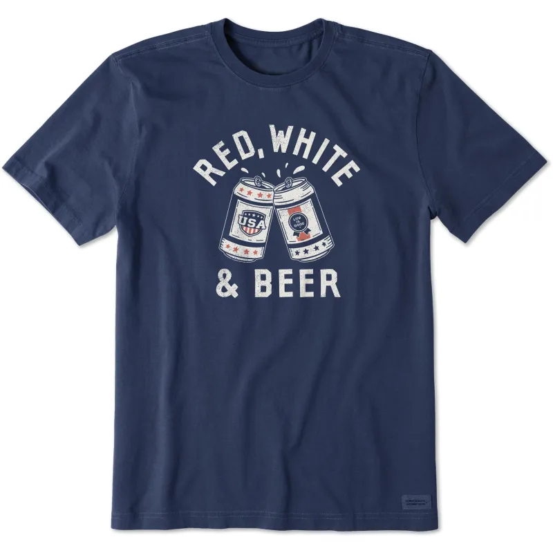 Men's Red White and Beer Short Sleeve Tee made by Life is Good