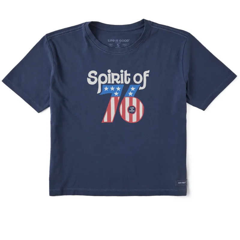 Women's Spirit of 76 Short Sleeve Crusher Boxy Tee sold by Life is Good