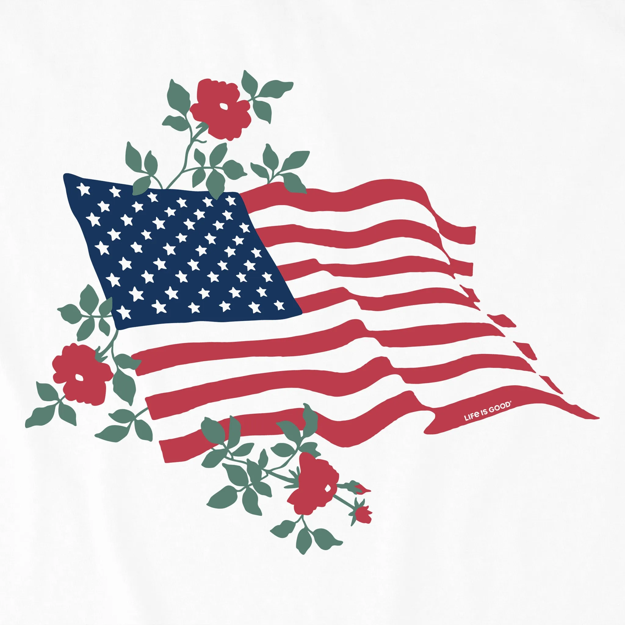 Women's Red Rose American Flag Crusher Tank sold by Life is Good product image thumbnail 2