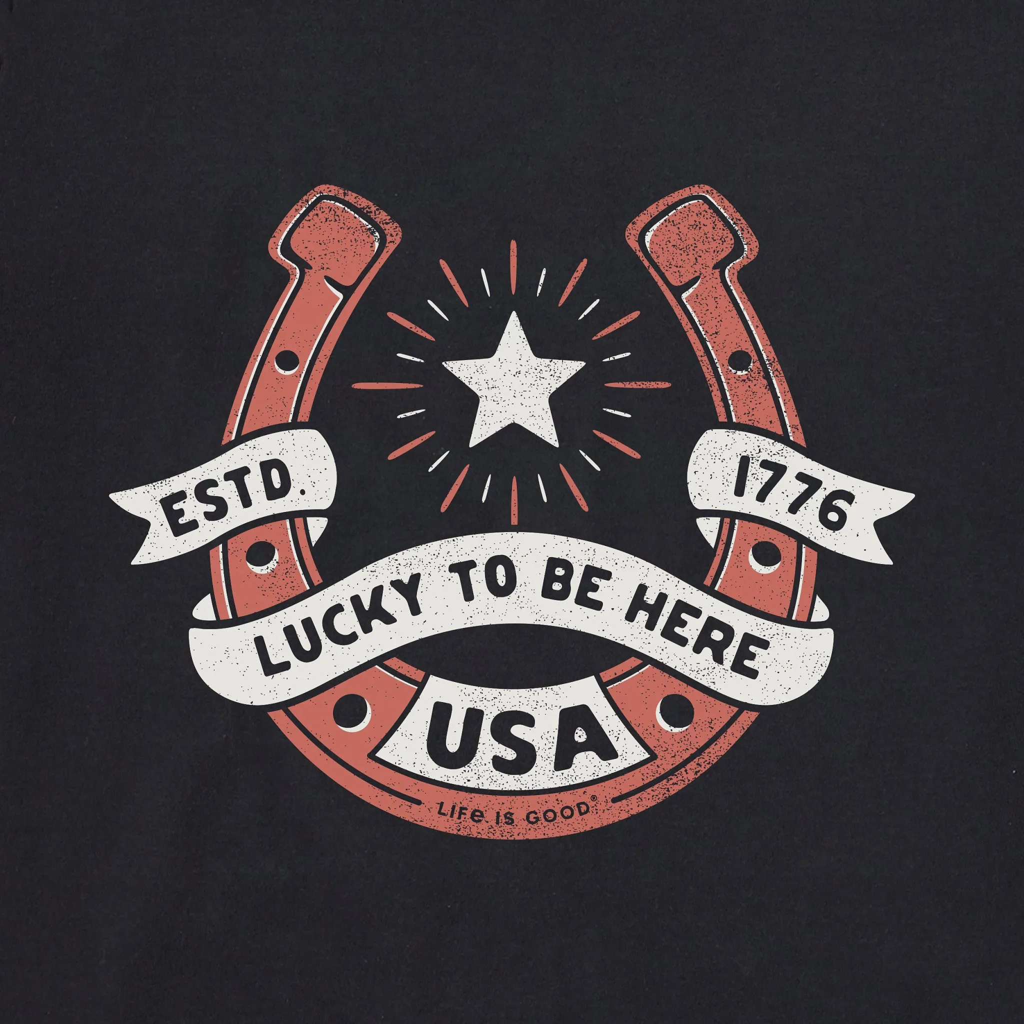 Women's Lucky to be Here in the USA Short Sleeve Tee sold by Life is Good product image thumbnail 5