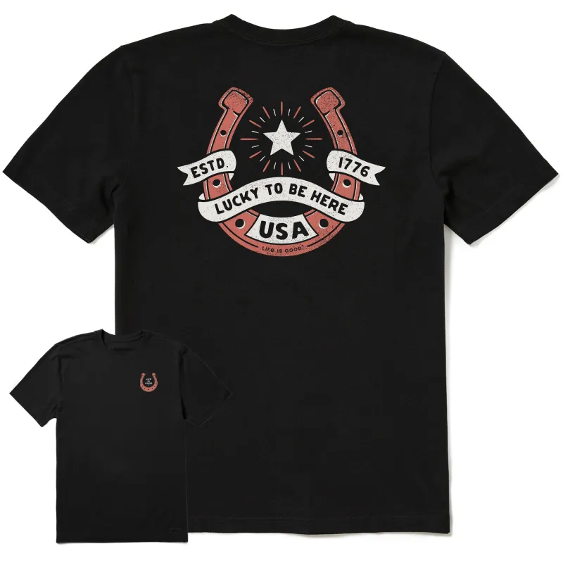 Men's Lucky to be Here in the USA Short Sleeve Tee made by Life is Good