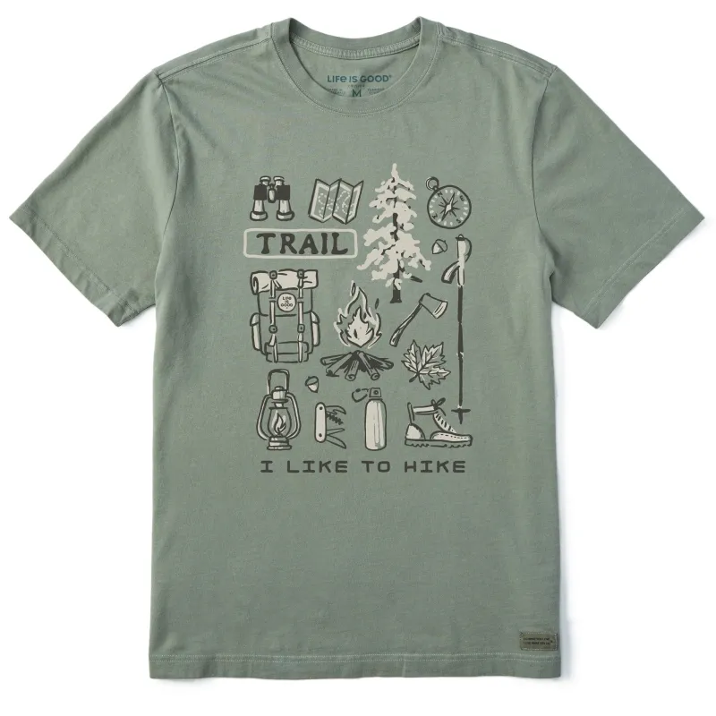 Men's I Like to Hike Short Sleeve Crusher Tee sold by Life is Good