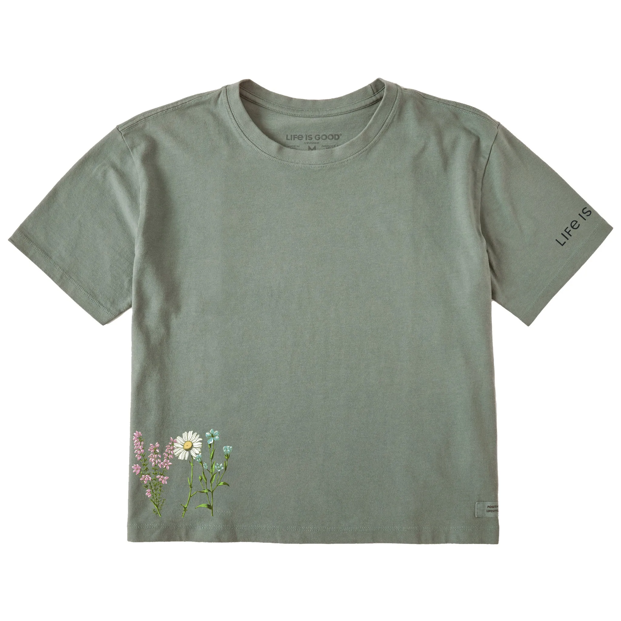 Women's Detailed Wildflower Garden Short Sleeve Crusher Boxy Tee sold by Life is Good