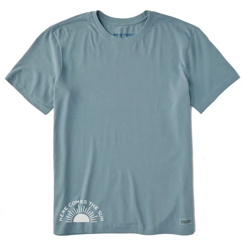 Men's Here Comes the Sunrise Short Sleeve Crusher Tee sold by Life is Good