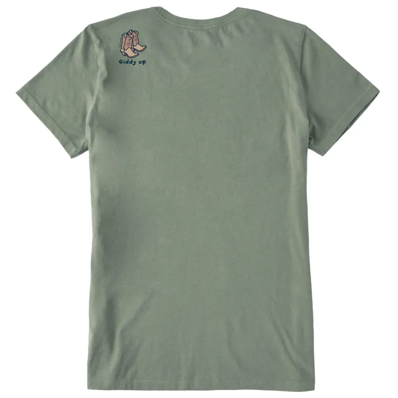 Women's Giddy Up Little Boots Short Sleeve Crusher Tee sold by Life is Good