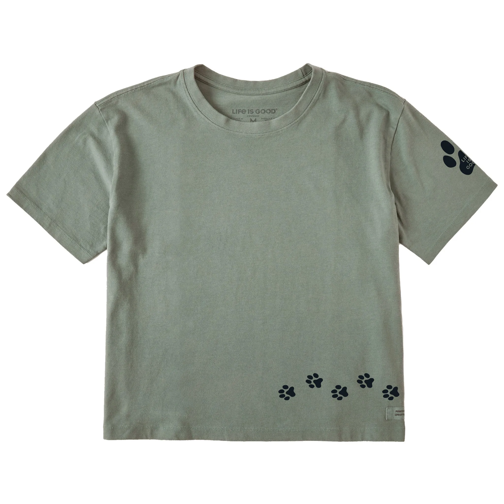 Women's Walking Paws Short Sleeve Crusher Boxy Tee sold by Life is Good