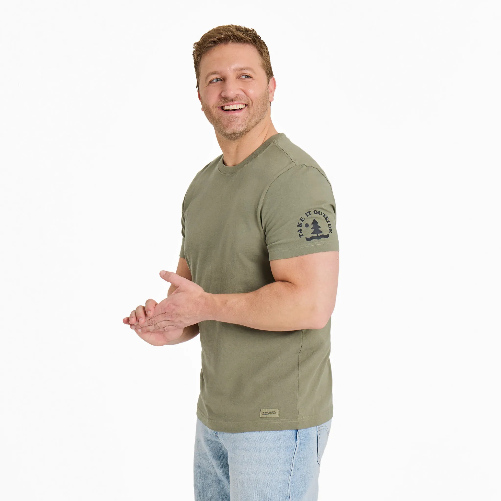 Men's Take it Outside LIG Short Sleeve Crusher Tee sold by Life is Good product image thumbnail 3