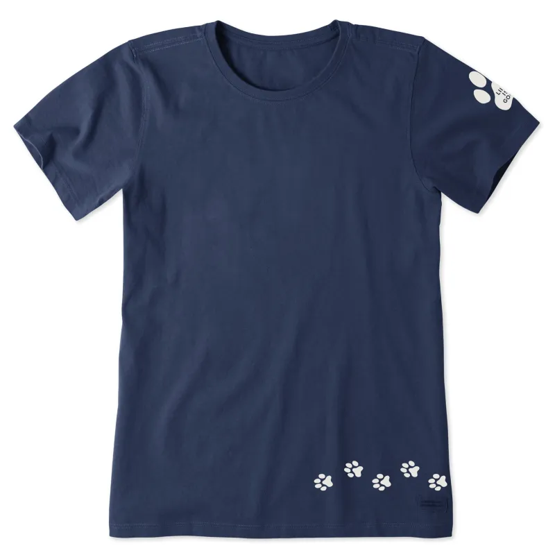 Women's Walking Paws Short Sleeve Crusher Tee sold by Life is Good