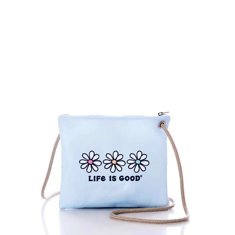 Three Daisies Sea Bags Slim Cross Body made by Life is Good