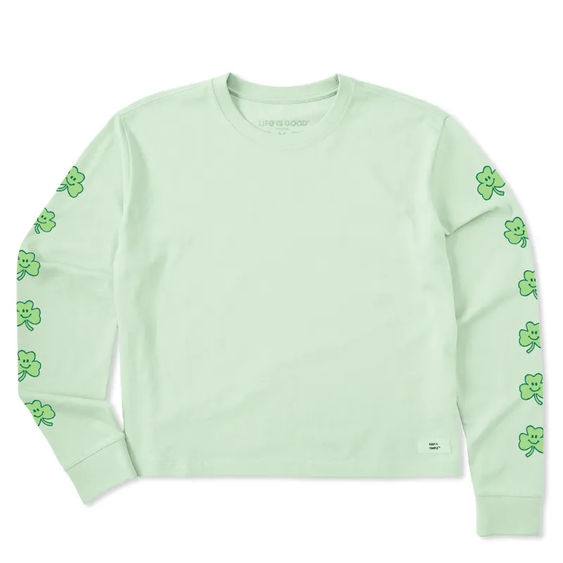 Women's Smile Clovers Long Sleeve Crusher Boxy Tee sold by Life is Good