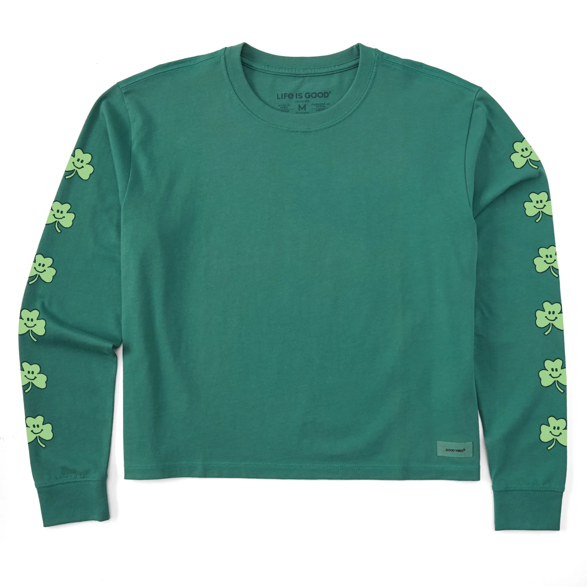 Women's Smile Clovers Long Sleeve Crusher Boxy Tee sold by Life is Good product image thumbnail 3