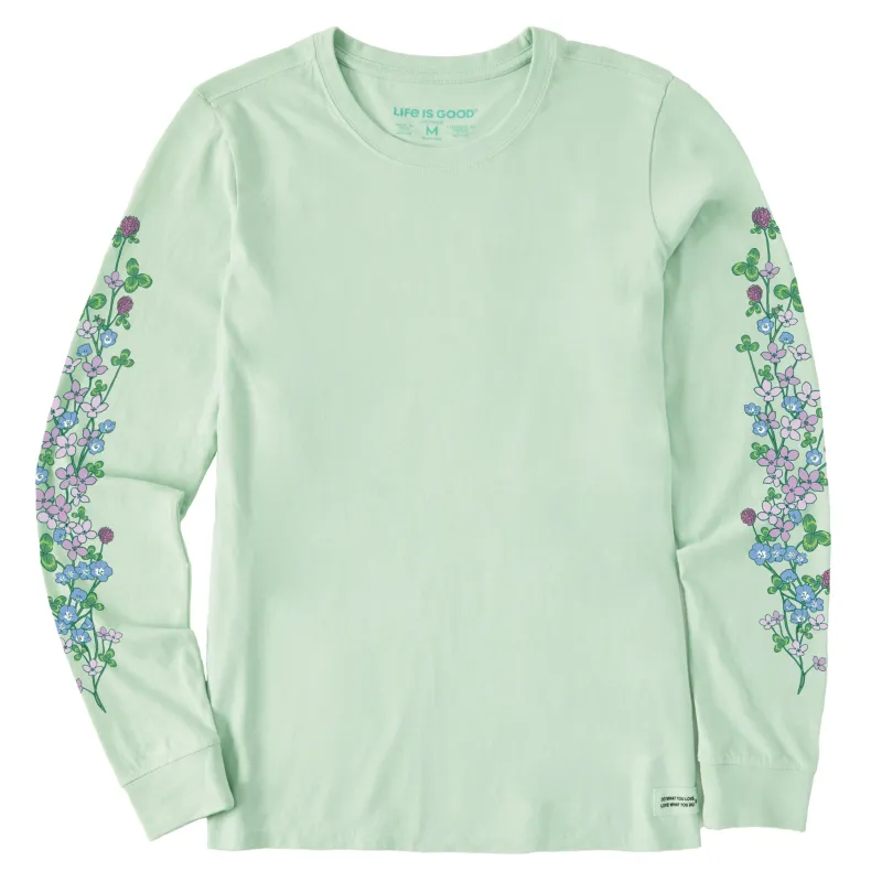 Women's Clovers & Wildflowers Long Sleeve Crusher Tee made by Life is Good