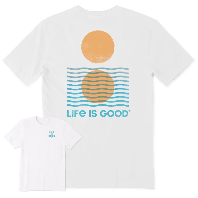 Men's Sun Stripes Short Sleeve Crusher Tee sold by Life is Good