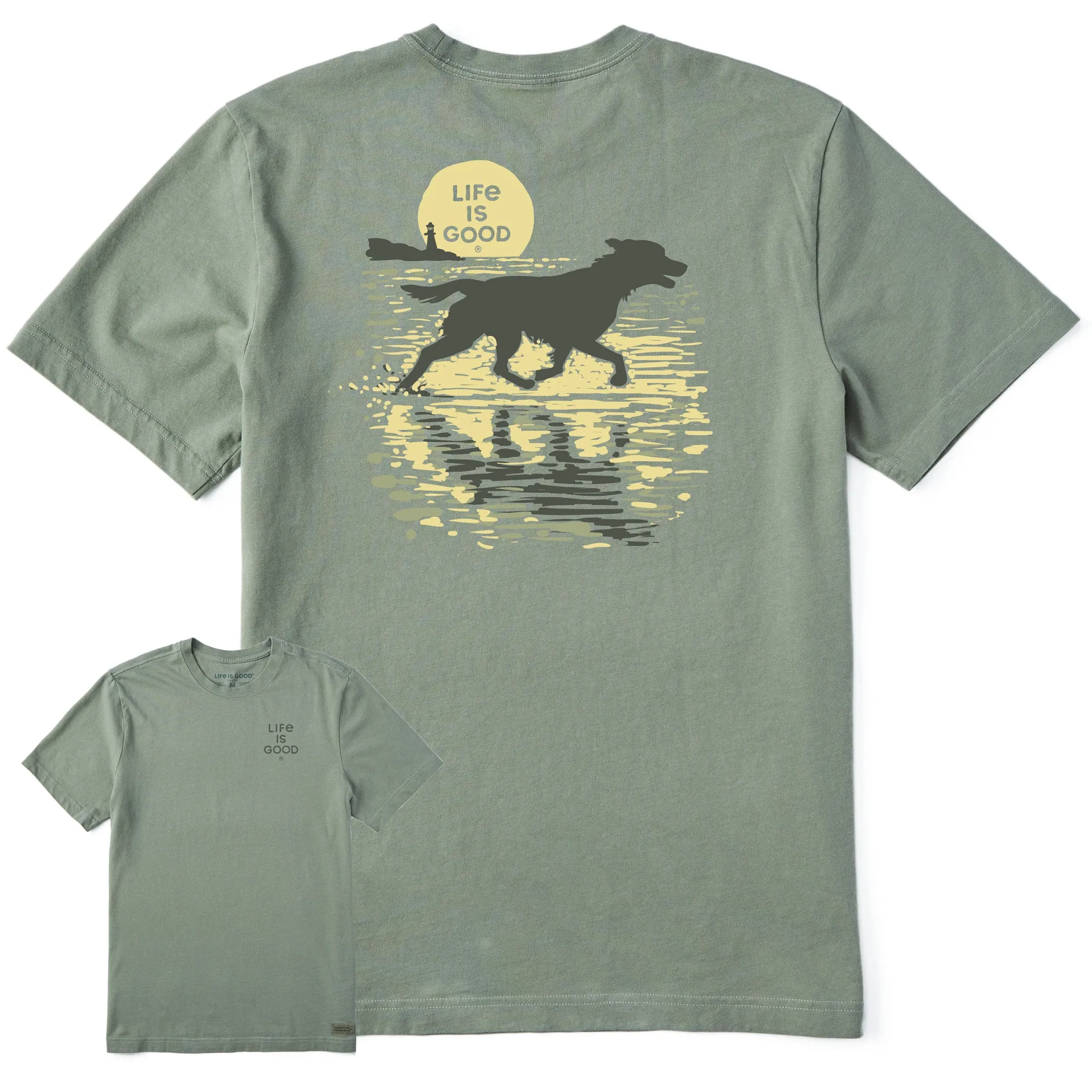 Men's Shoredog Short Sleeve Crusher Tee sold by Life is Good