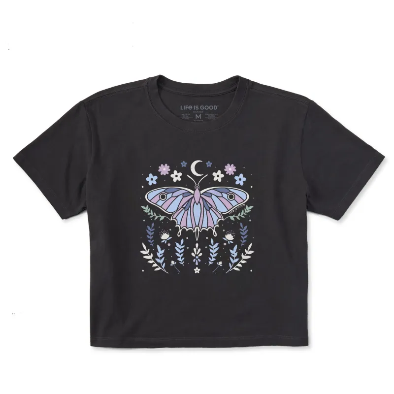 Women's Butterfly Wildflowers Short Sleeve Crusher Boxy Tee made by Life is Good
