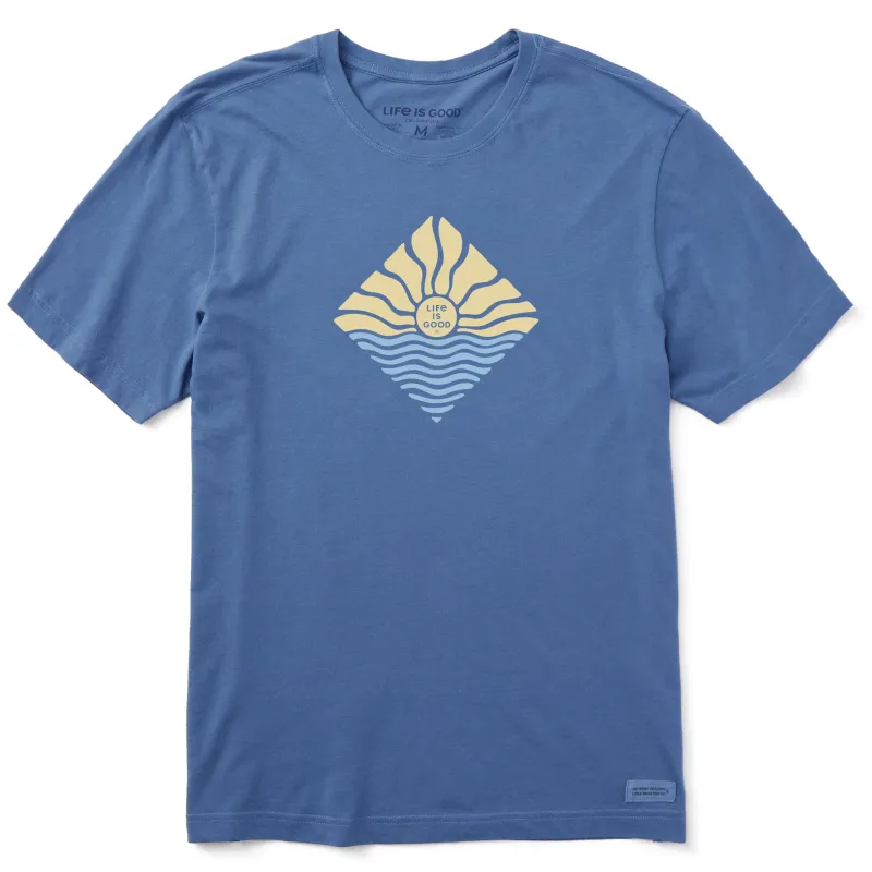 Men's Diamond Waves & Sun Short Sleeve Tee sold by Life is Good