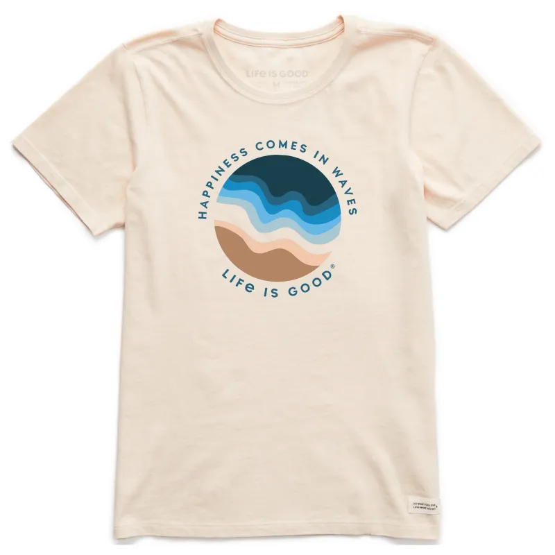 Women's Happiness Sandwaver Short Sleeve Crusher Tee sold by Life is Good