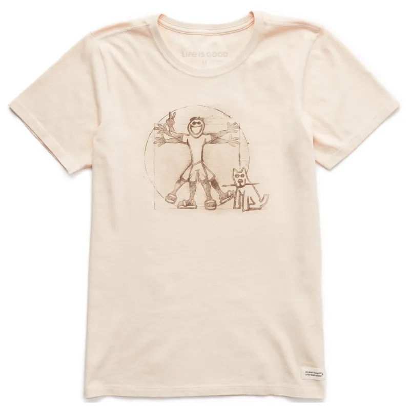 Women's Vitruvian Jake Short Sleeve Crusher Tee sold by Life is Good