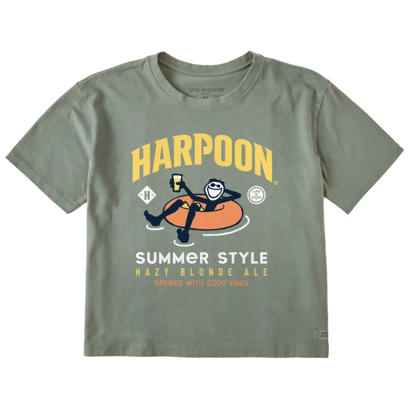 Women's Summer Style Harpoon Innertube Short Sleeve Crusher Boxy Tee sold by Life is Good