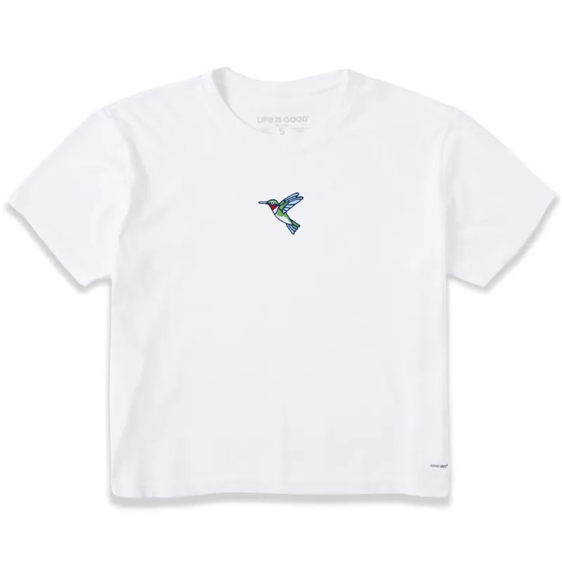 Women's Embroidered Hummingbird Short Sleeve Crusher Boxy Tee sold by Life is Good