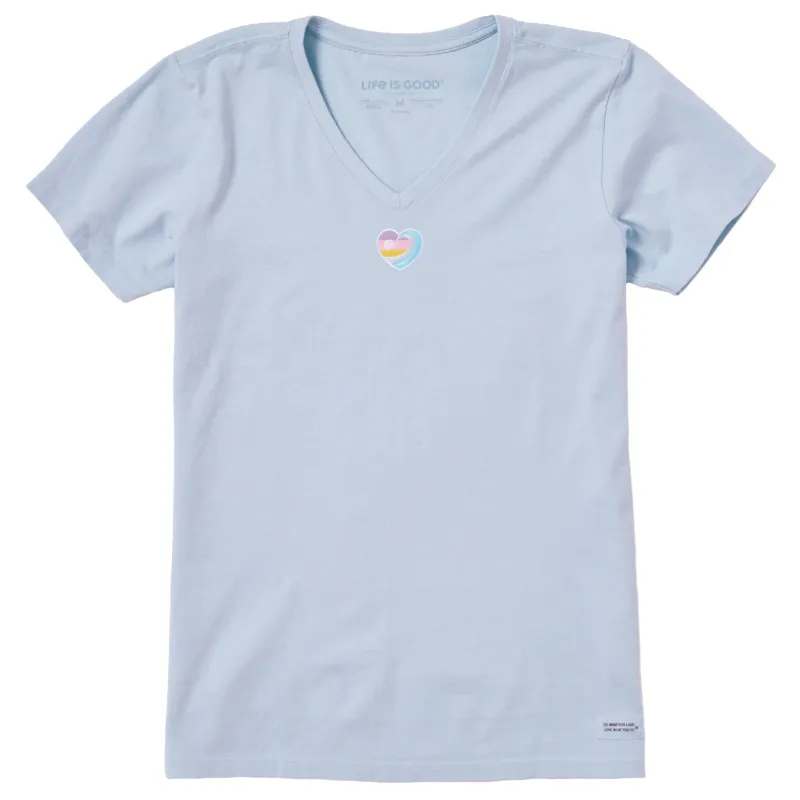 Women's Embroidered Ocean Heart Short Sleeve Crusher Vee sold by Life is Good