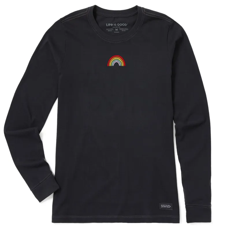 Women's Embroidered Rainbow Long Sleeve Crusher Tee sold by Life is Good
