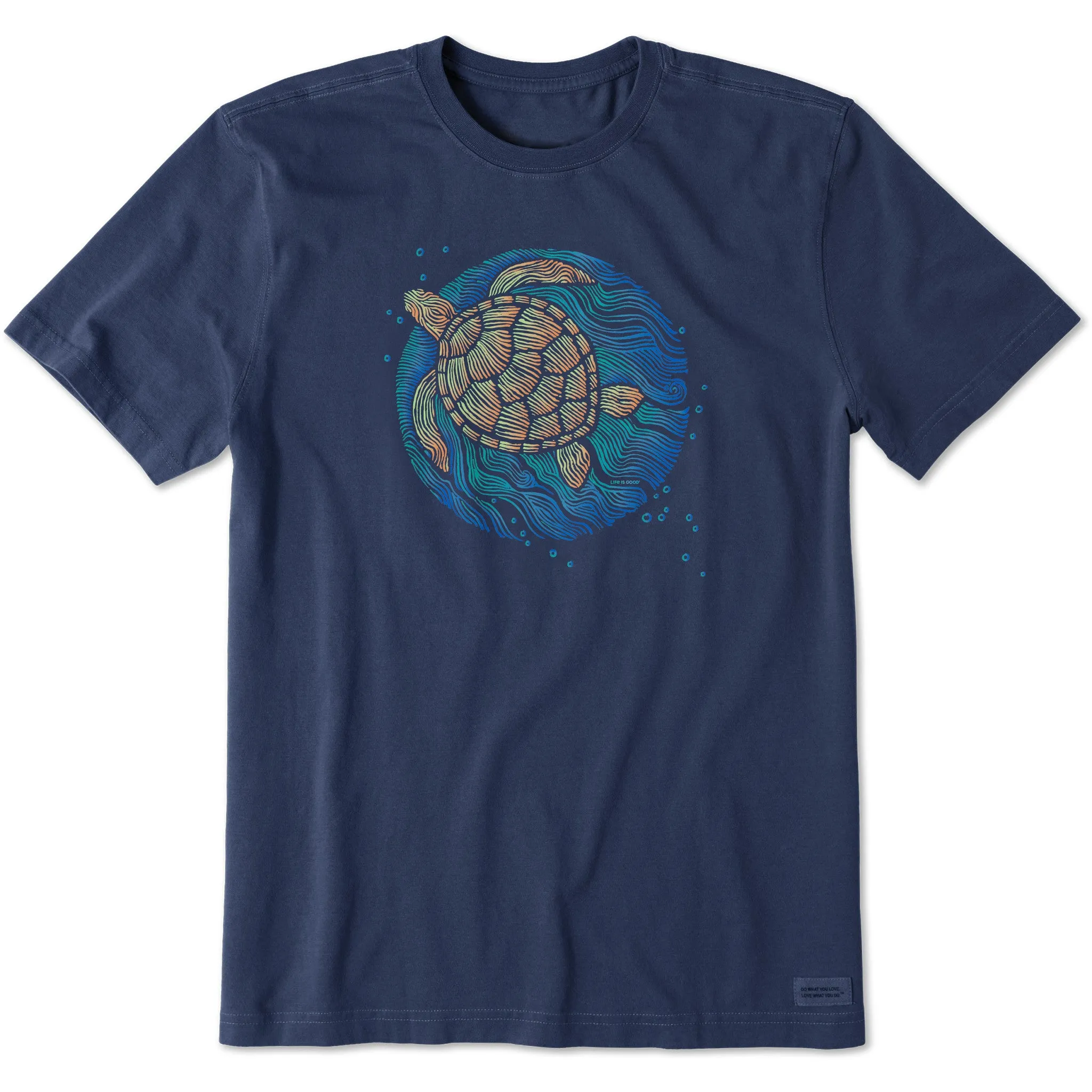 Men's Sea Turtle Swim Short Sleeve Crusher Tee sold by Life is Good