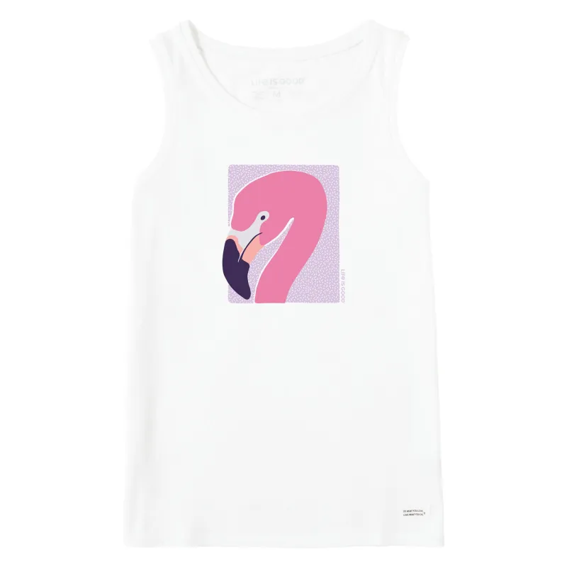 Women's Flamingo Face Crusher Tank sold by Life is Good