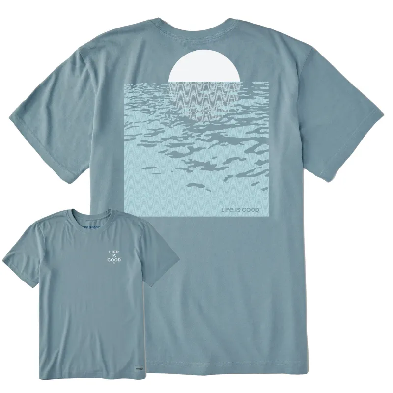 Men's Sunrise Over Waves Short Sleeve Crusher Tee sold by Life is Good