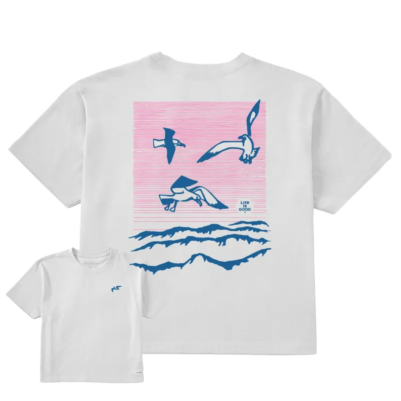 Women's Seagulls Over the Water Short Sleeve Crusher Boxy Tee sold by Life is Good