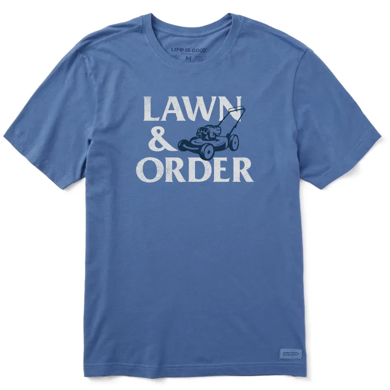 Men's Lawn and Order Logo Short Sleeve Tee sold by Life is Good