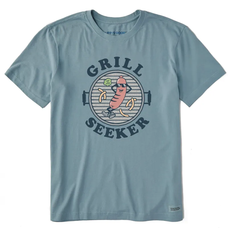 Men's Grill Seeker Sausage Short Sleeve Crusher Tee sold by Life is Good