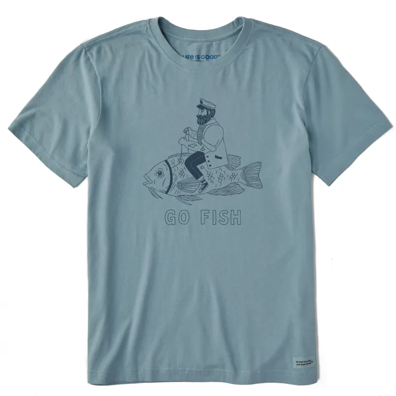 Men's Go Fish Short Sleeve Crusher Tee sold by Life is Good