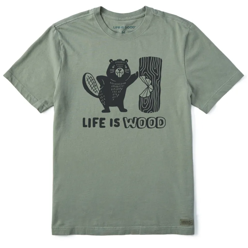 Men's Life is Wood Beaver Short Sleeve Tee sold by Life is Good