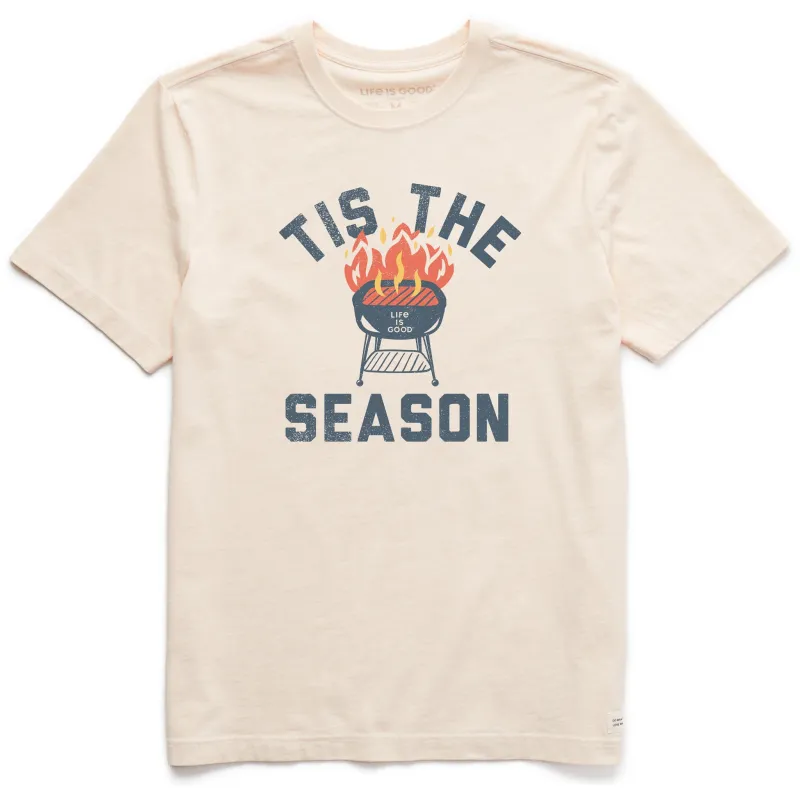 Men's Tis the Grilling Season Short Sleeve Crusher Tee sold by Life is Good