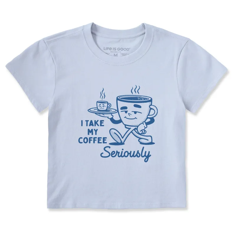 Women's Coffee Seriously Crusher-LITE Shrunken Tee sold by Life is Good