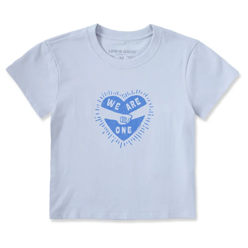 Women's We Are One Holding Hands Crusher-LITE Shrunken Tee sold by Life is Good