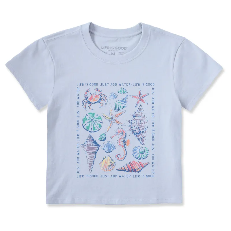 Women's Just Add Water Shells Crusher-LITE Shrunken Tee sold by Life is Good