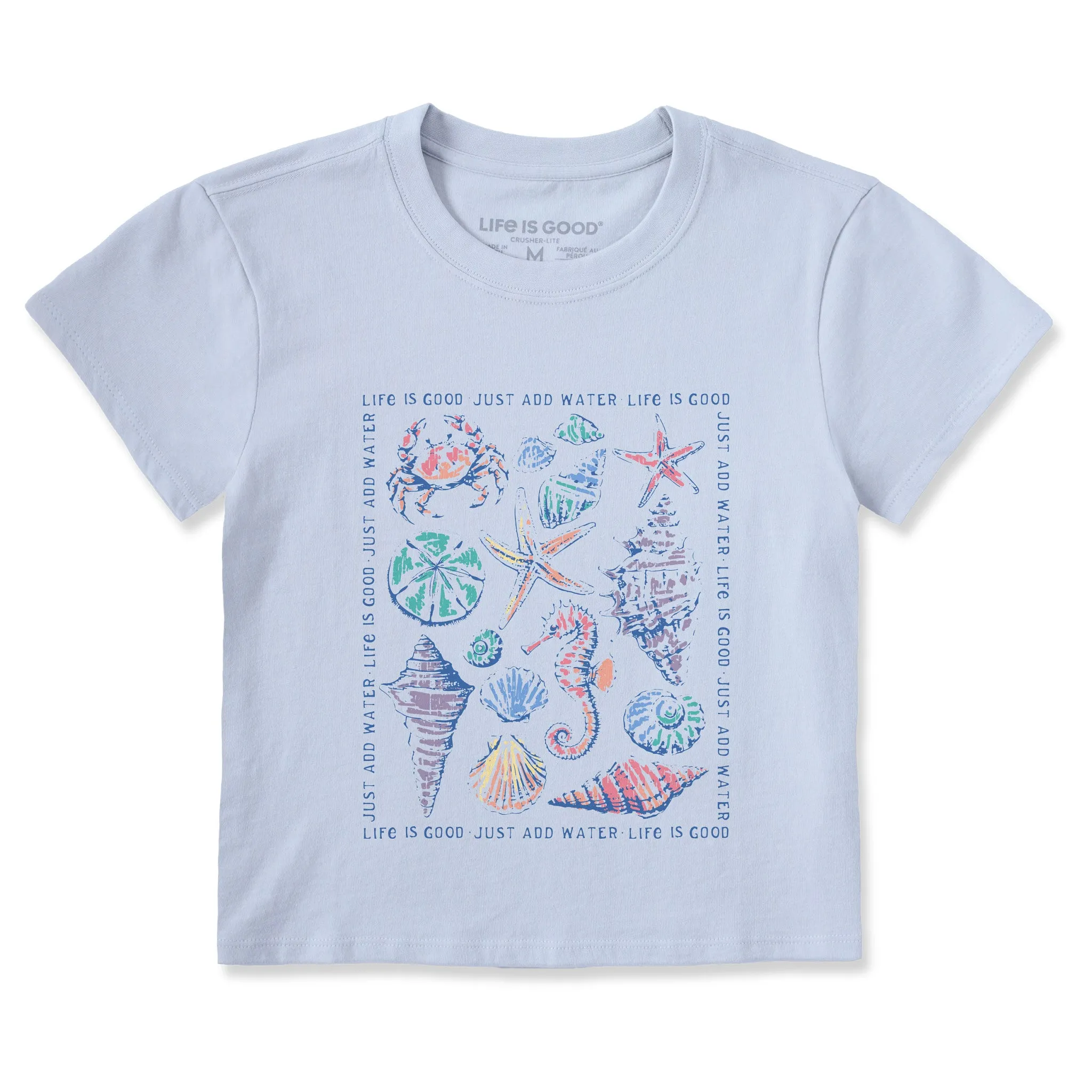 Women's Just Add Water Shells Crusher-LITE Shrunken Tee sold by Life is Good