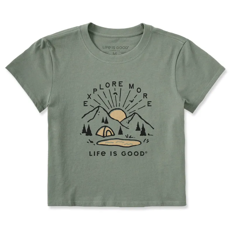 Women's Explore More Sunset Crusher-LITE Shrunken Tee sold by Life is Good