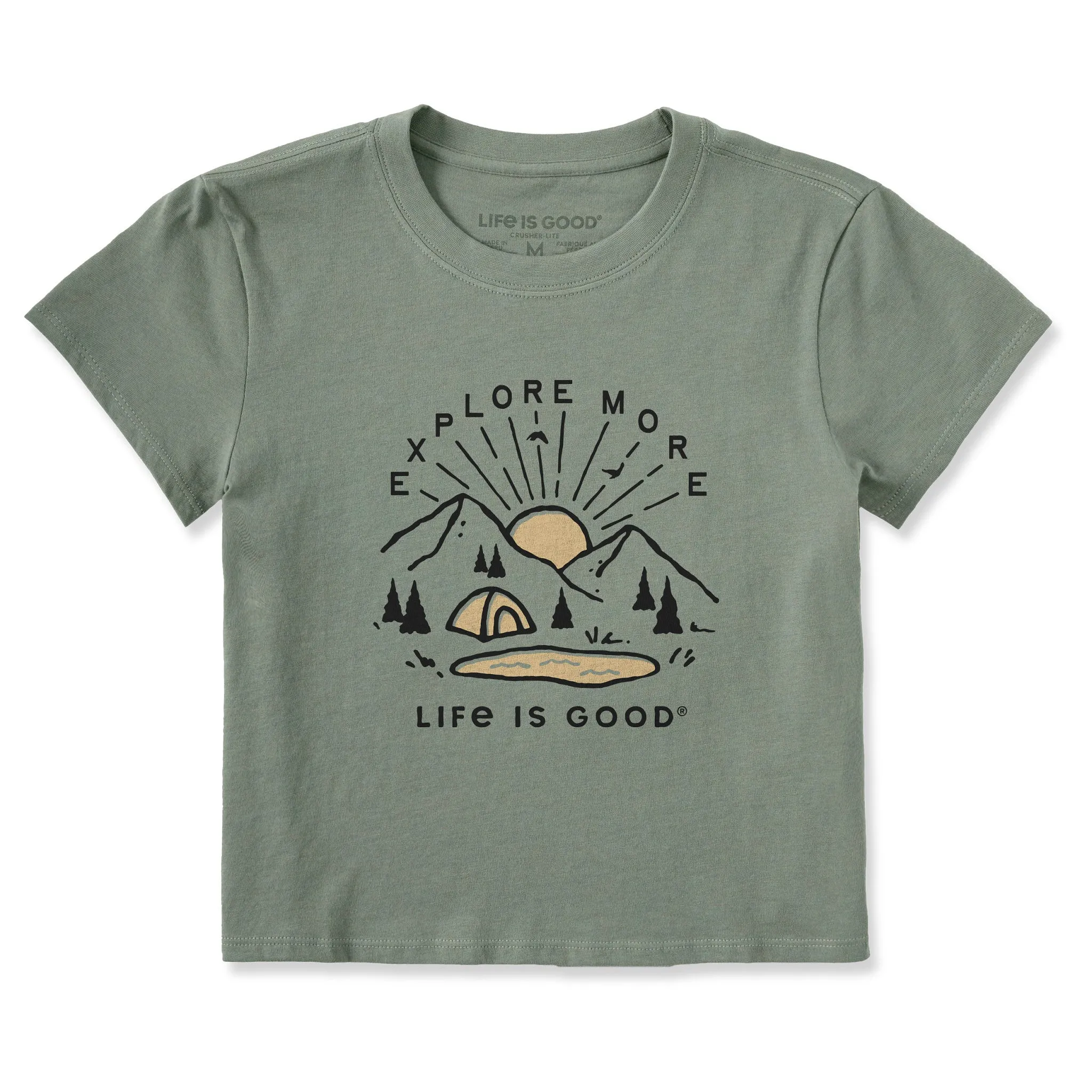 Women's Explore More Sunset Crusher-LITE Shrunken Tee sold by Life is Good