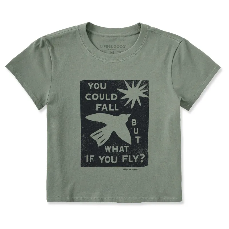 Women's But What if You Fly? Crusher-LITE Shrunken Tee sold by Life is Good